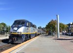 Amtrak Train # 713 arriving behind an F59PHI pulling an Ex-NJT Comet IB car and five California Bilevel Cars